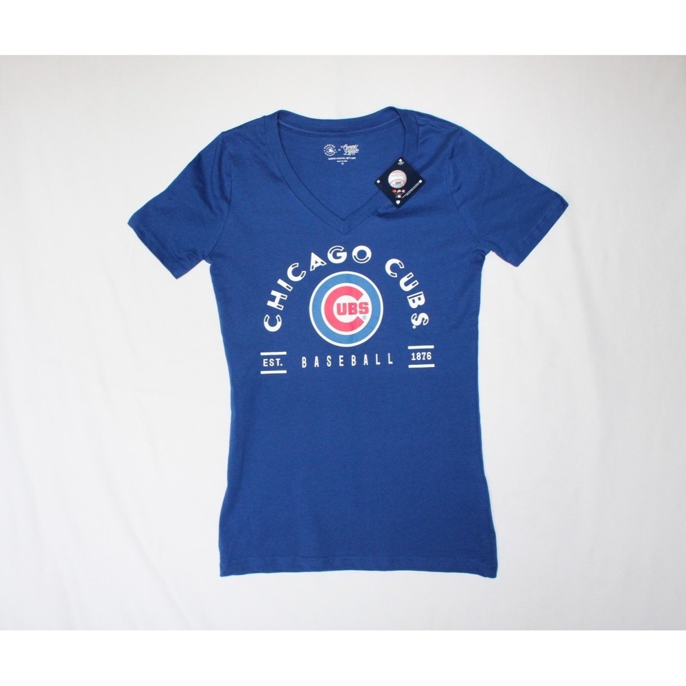 Chicago Cubs Women's Blue V-Neck Tee